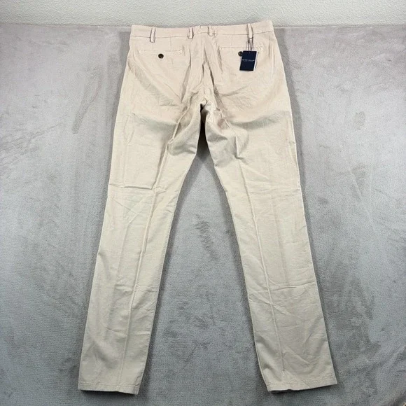 Peter Millar Crown Crafted Somerset Pants Sand 38x34 Linen Blend Golf NWT $225